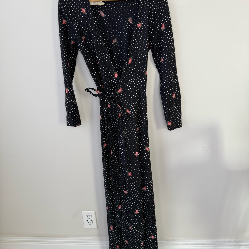Rare Vintage Diane Von Furstenberg Cotton Rayon Wrap Dress Made in Italy Size 12